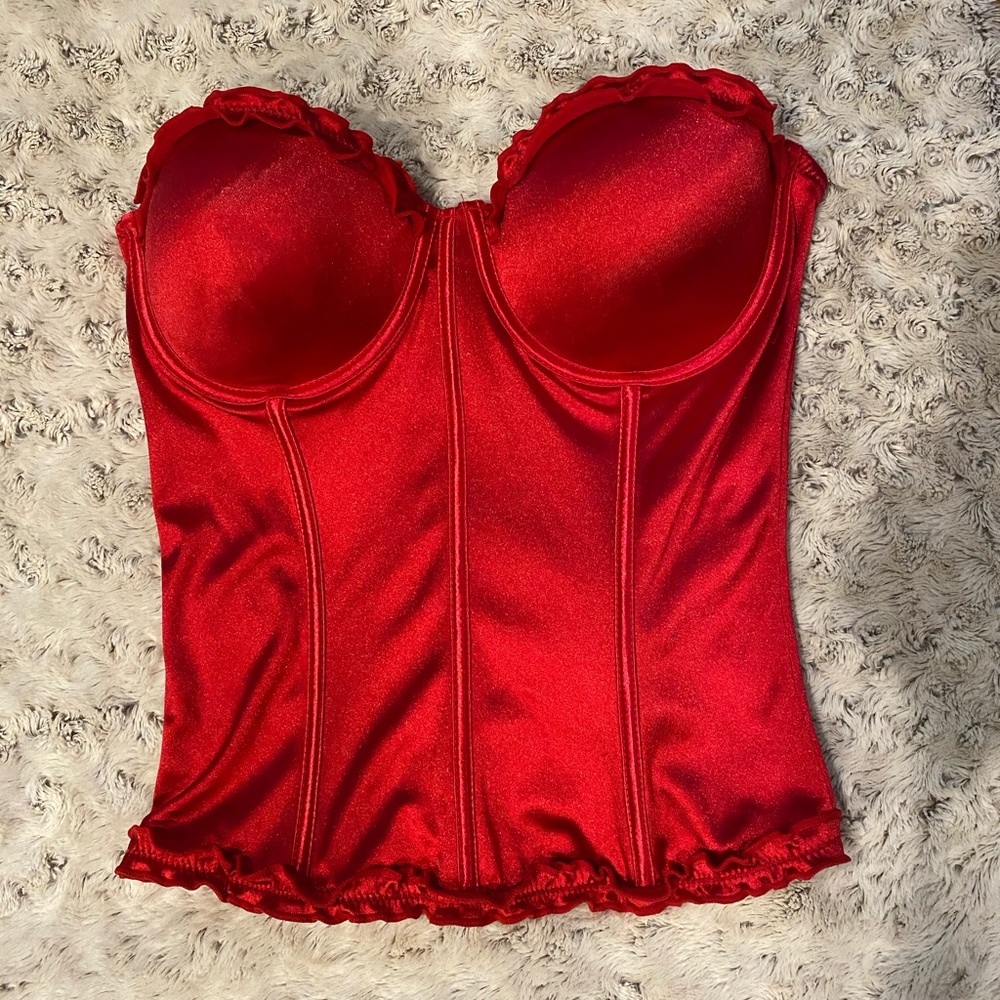 Red Satin bustiers